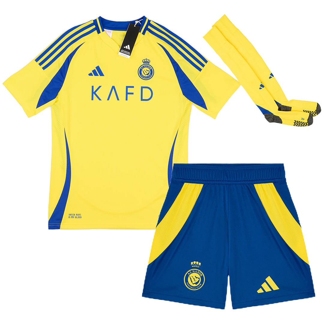 Kids Al Nassr Home Full Kit(Shirt+Shorts+Socks) 2024/25