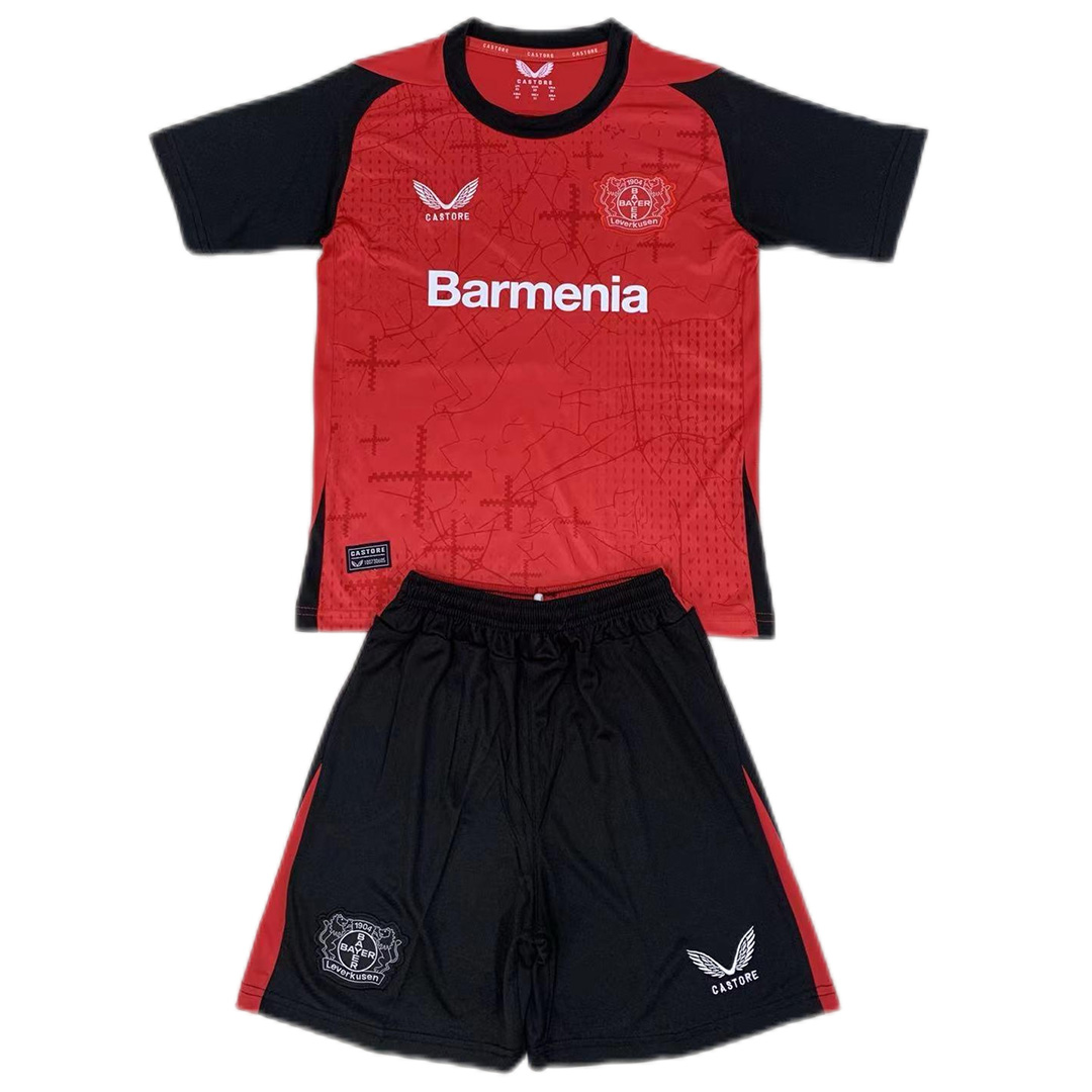 Kids Bayer 04 Leverkusen Home Shirt Kit 2024/25