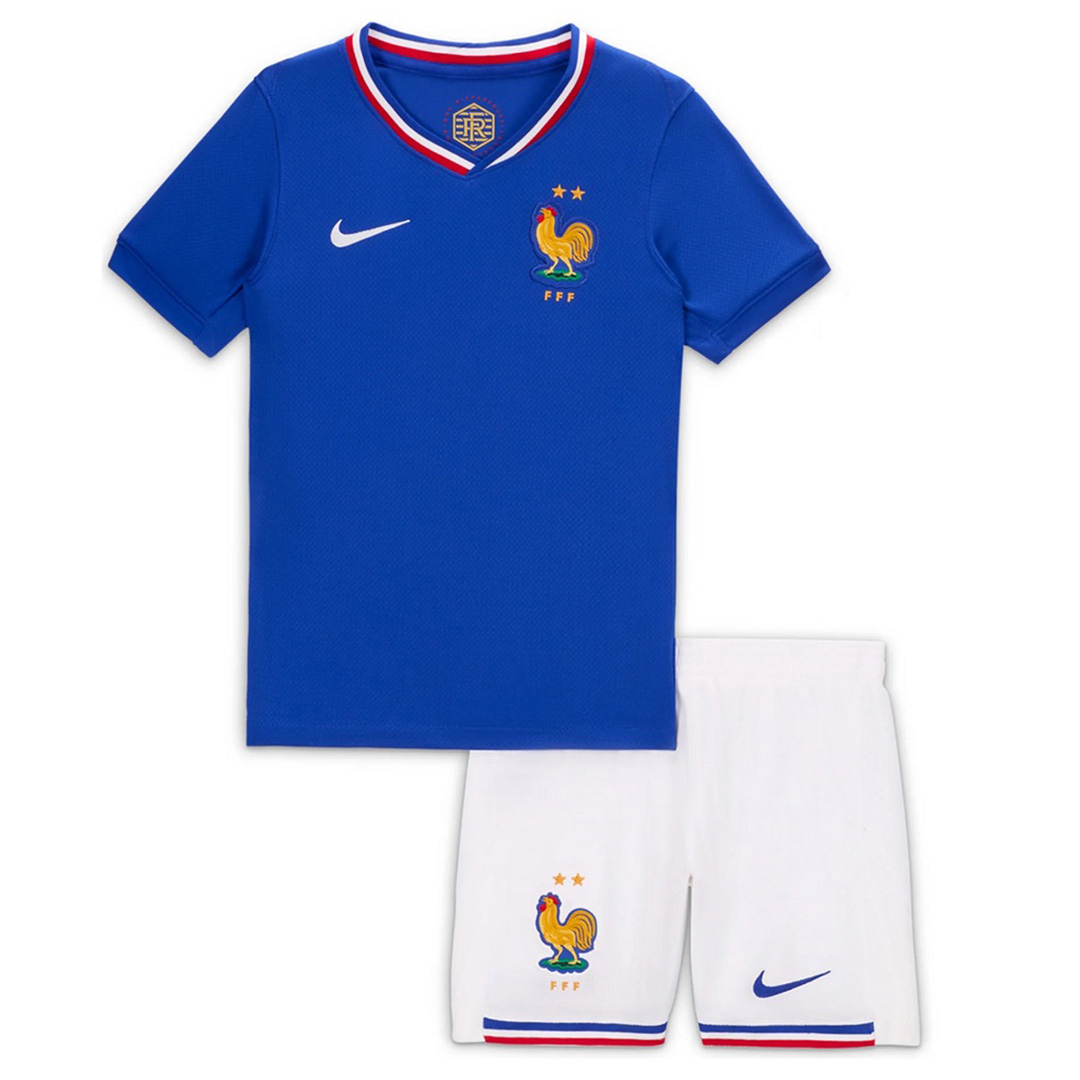 Kids France Home Kit Shirt+Shorts Euro 2024