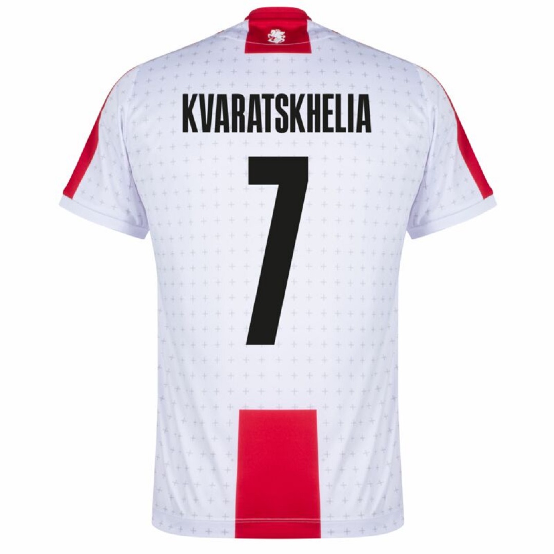 KVARATSKHELIA #7 Georgia Home Shirt Euro 2024