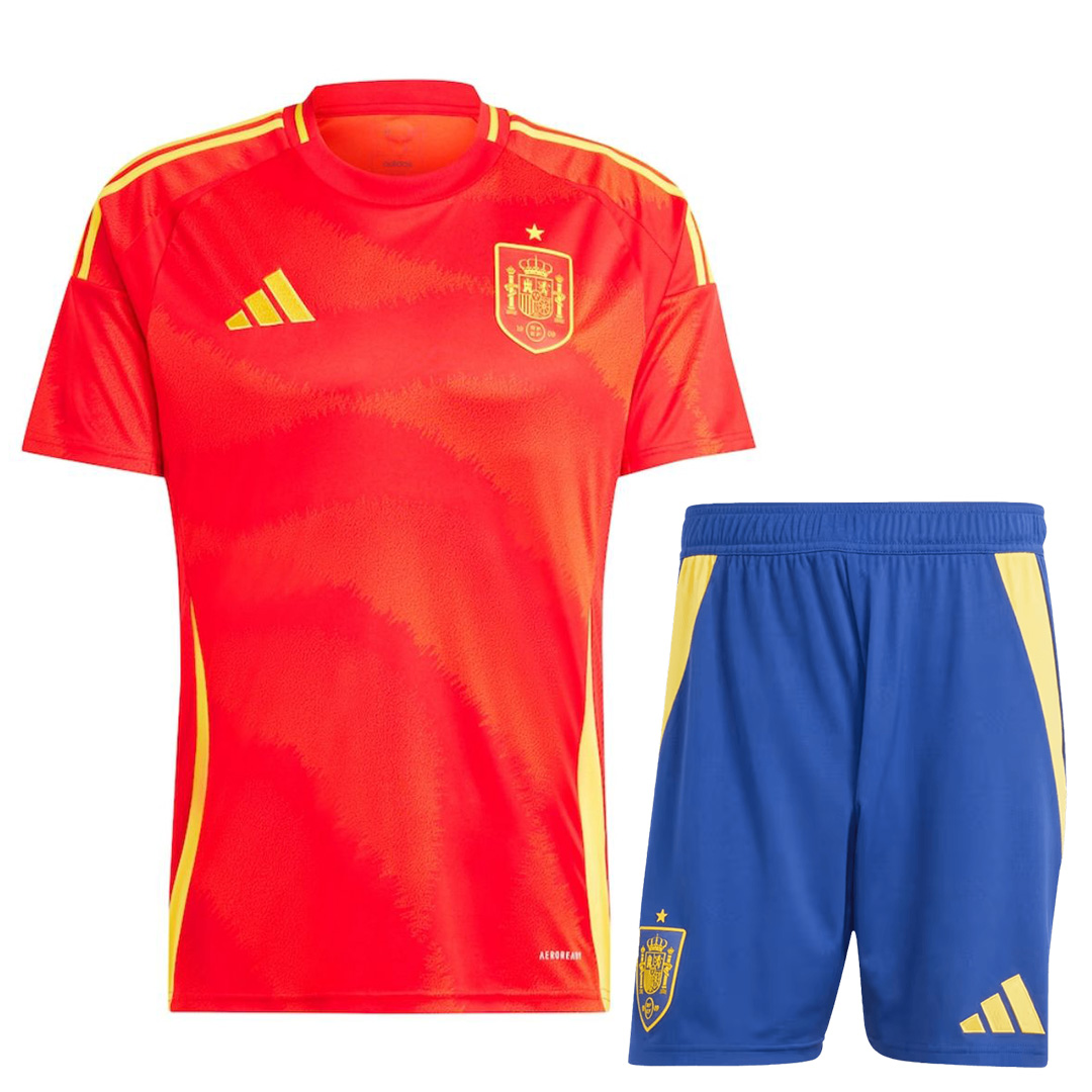 Men's Spain Home Kit(Shirt+Shorts) Euro 2024