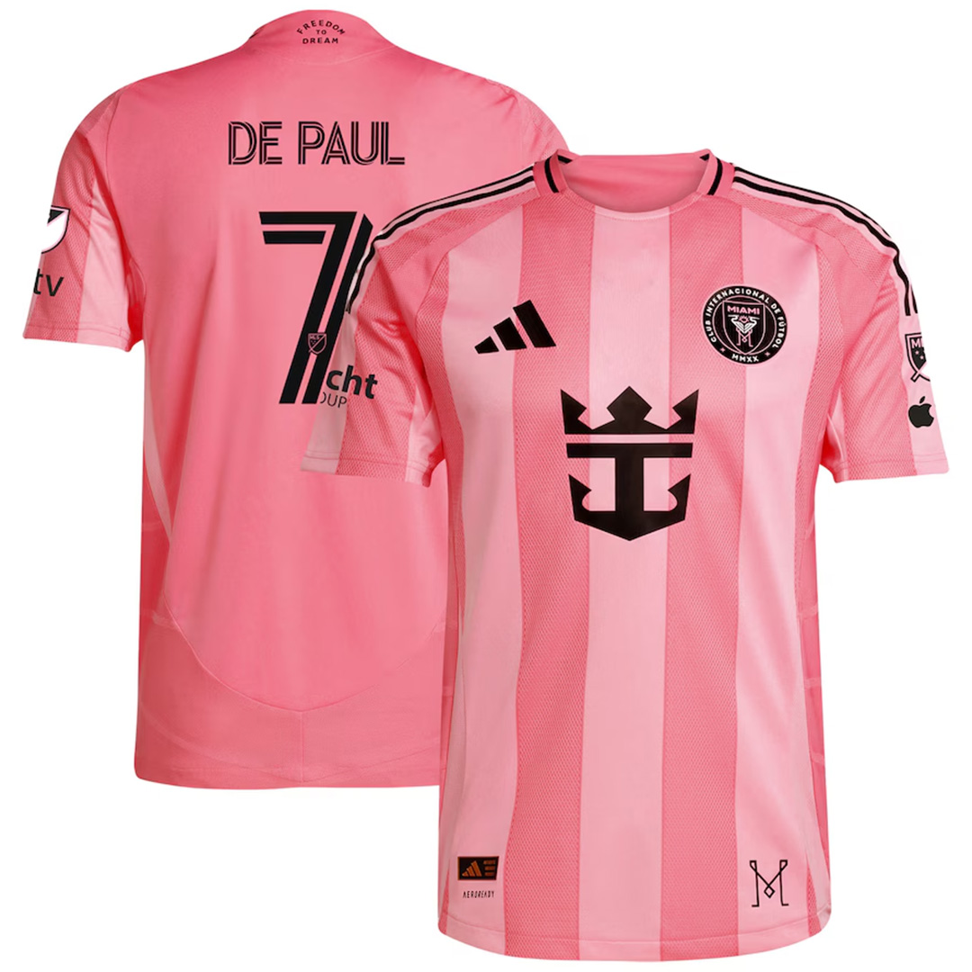 Inter Miami Home Match Shirt Player Version 2025 DE PAUL #7