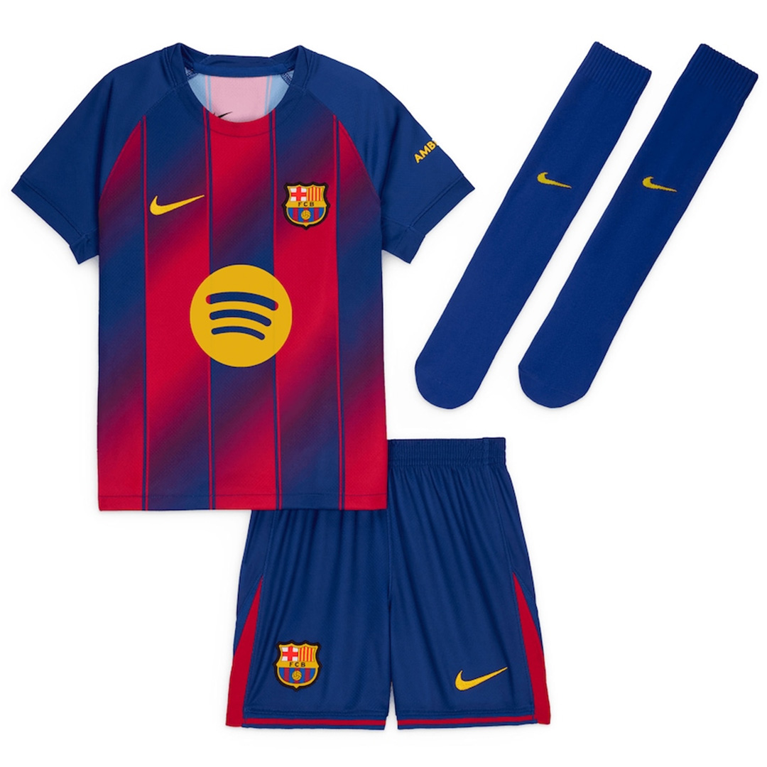 Kids Barcelona Home Shirt Full Kit 2025/26