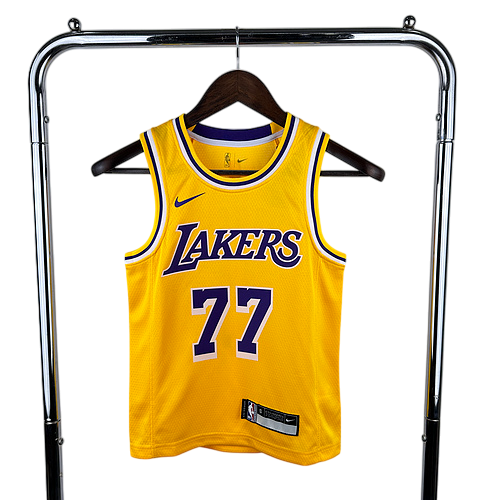 Youth 2023 season Los Angeles Lakers yellow No. 77 Doncic