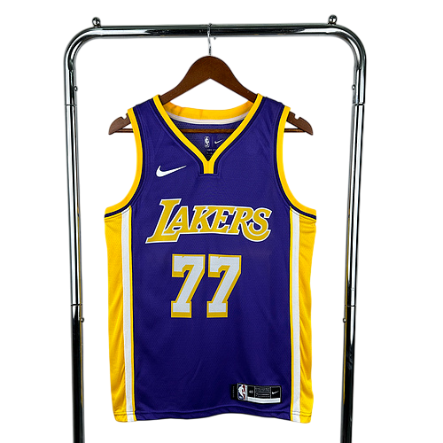 Los Angeles Lakers V-neck purple No. 77 Doncic