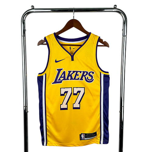 Los Angeles Lakers V-neck Yellow No. 77 Doncic
