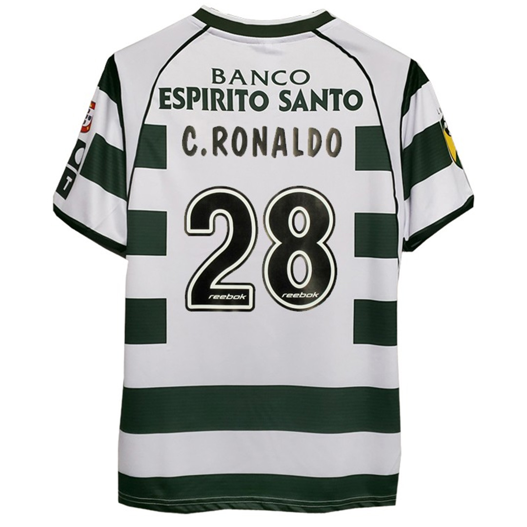 Retro Sporting Lisbon Shirt Home 2002/03 C.RONALDO #28