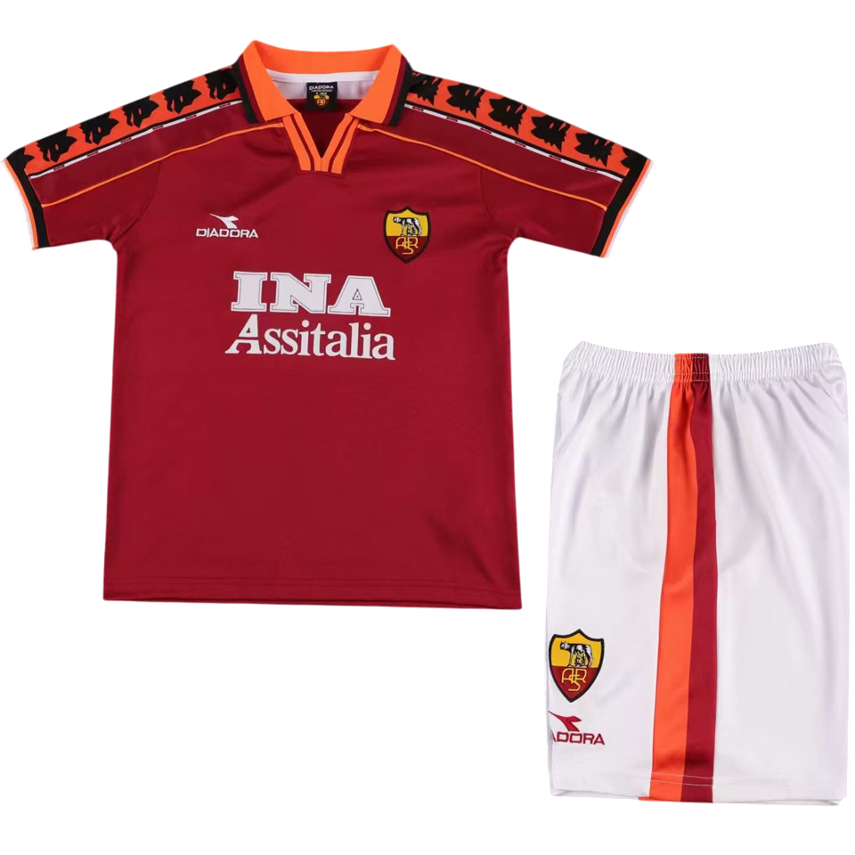 Kids Retro Roma Home Jersey 1998/99