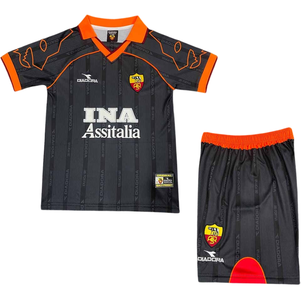 Kids Retro Roma Away Jersey 1999/2000