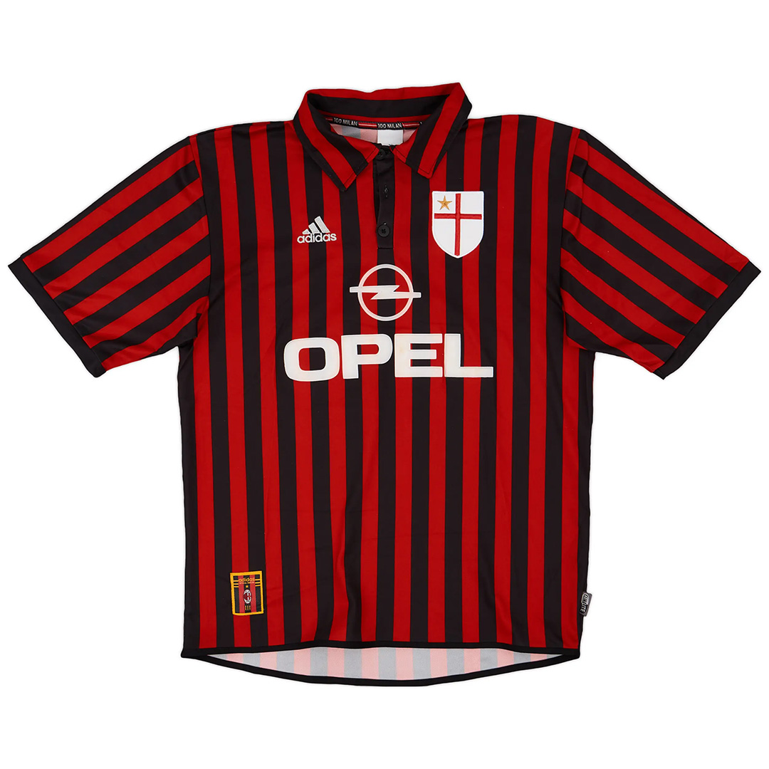Retro AC Milan Shirt Home Centenary Signed 1999/00