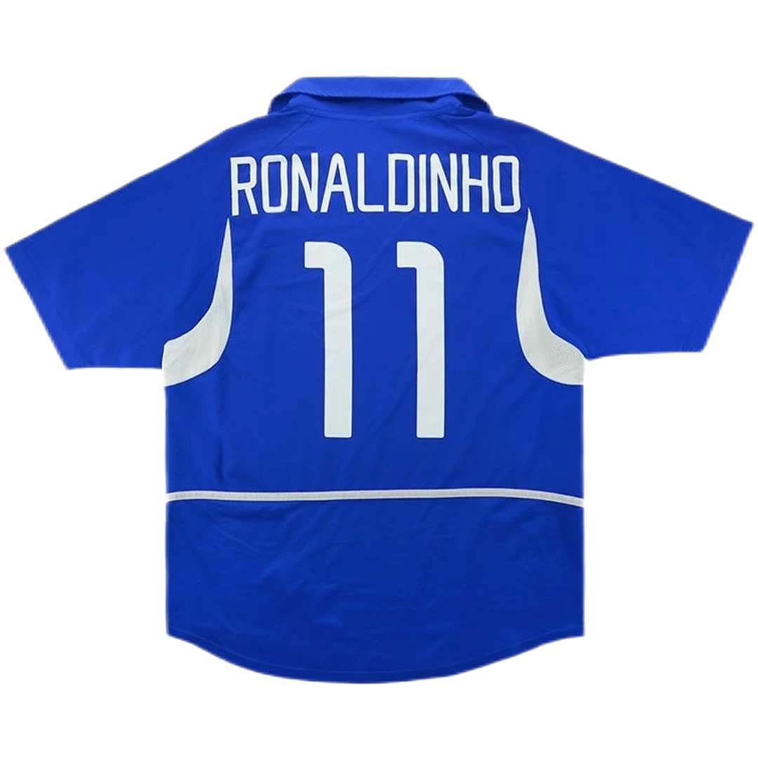 Retro Brazil Shirt Away World Cup 2002 Ronaldinho #11