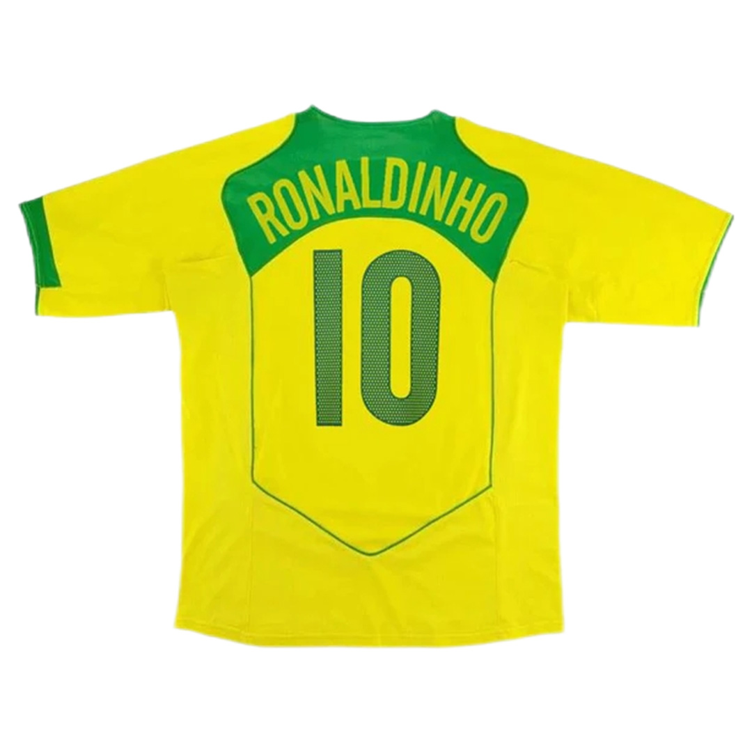 Retro Brazil Shirt Home 2004 Ronaldinho #10