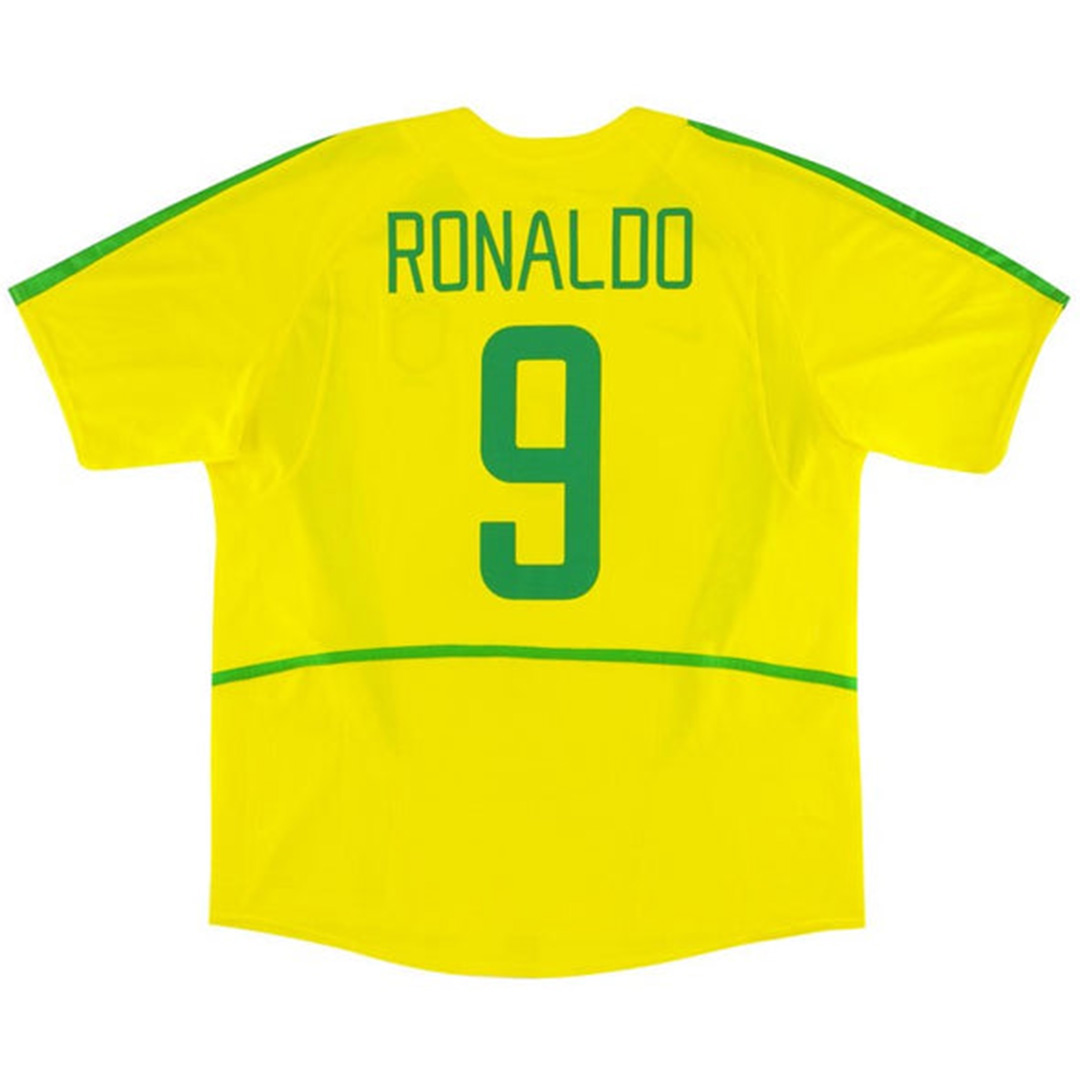Retro Brazil Shirt Home World Cup 2002 Ronaldo #9