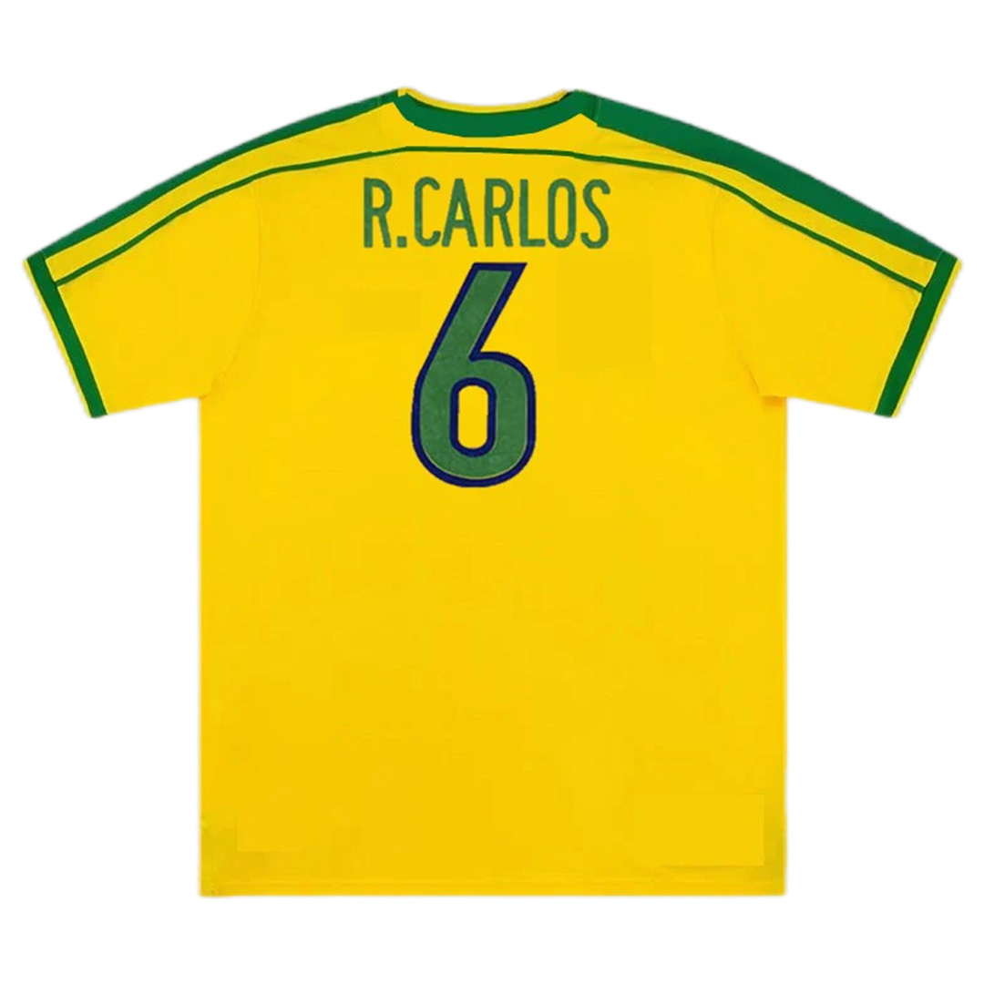 Retro Brazil Shirt Home World Cup 1998 R.CARLOS #6