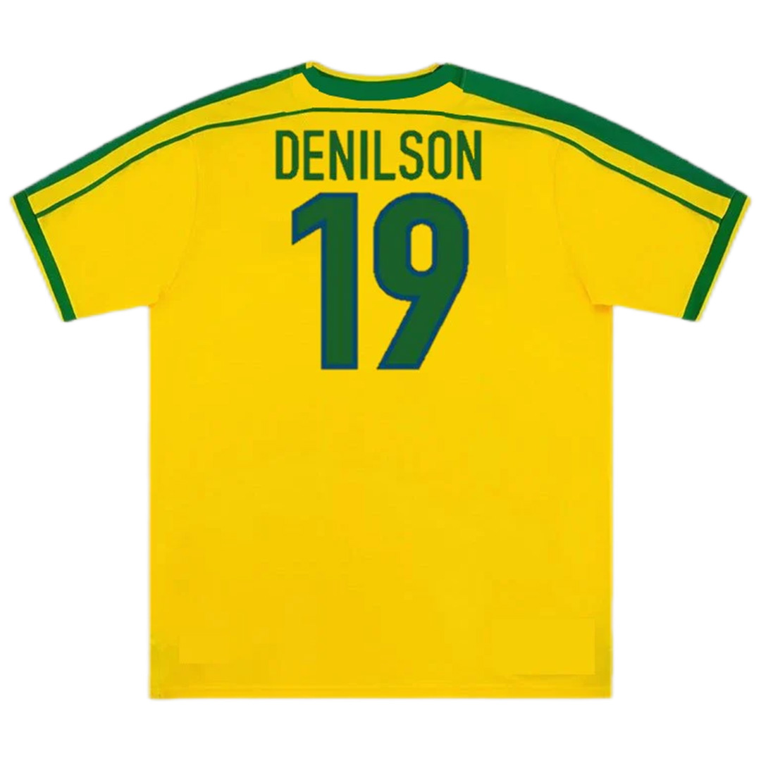 Retro Brazil Shirt Home World Cup 1998 DENILSON #19