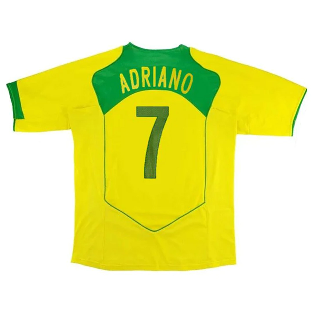 Retro Brazil Shirt Home 2004 ADRIANO #7