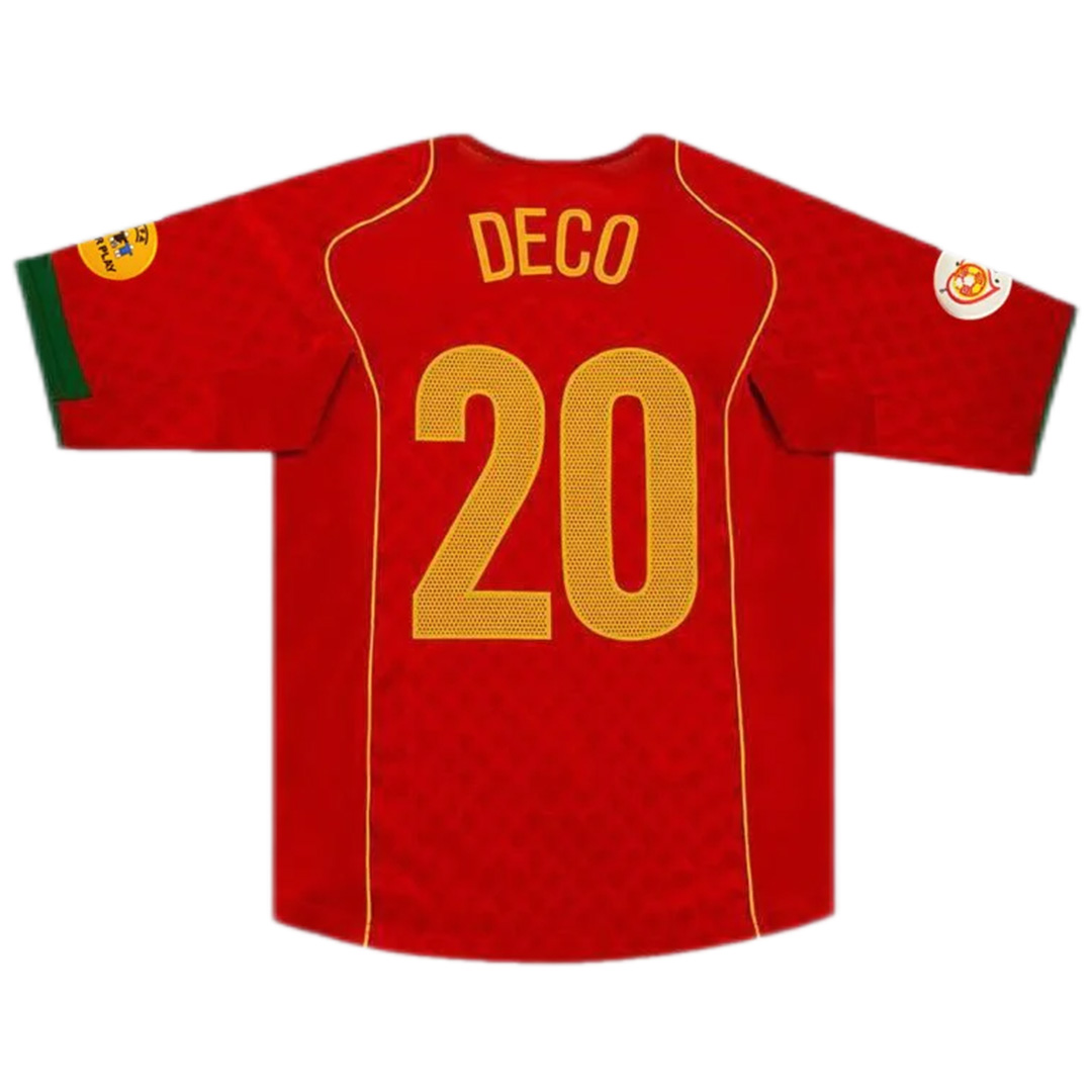 Retro Portugal Shirt Home Euro Cup Final 2004 Deco #20