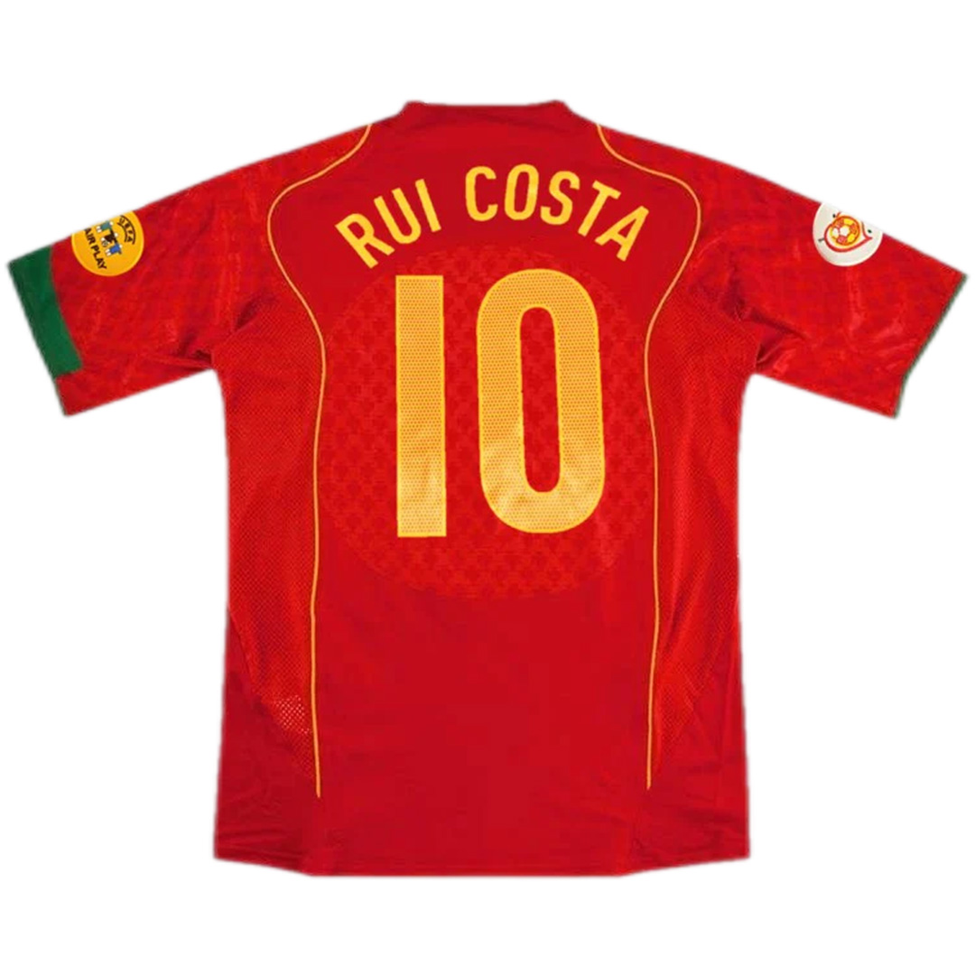 Retro Portugal Shirt Home Euro Cup Final 2004 Rui Costa #10