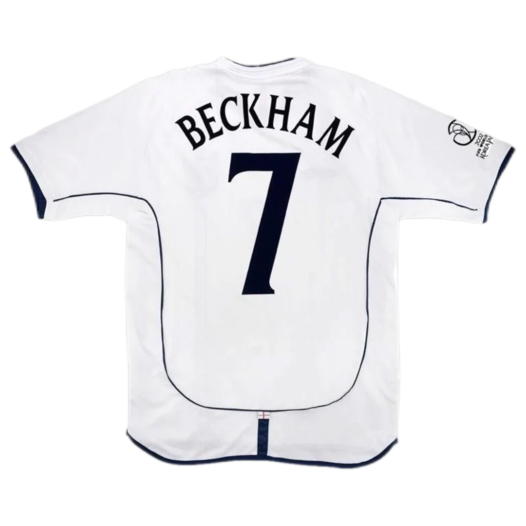 Retro England Shirt Home Replica World Cup 2002 Beckham #7
