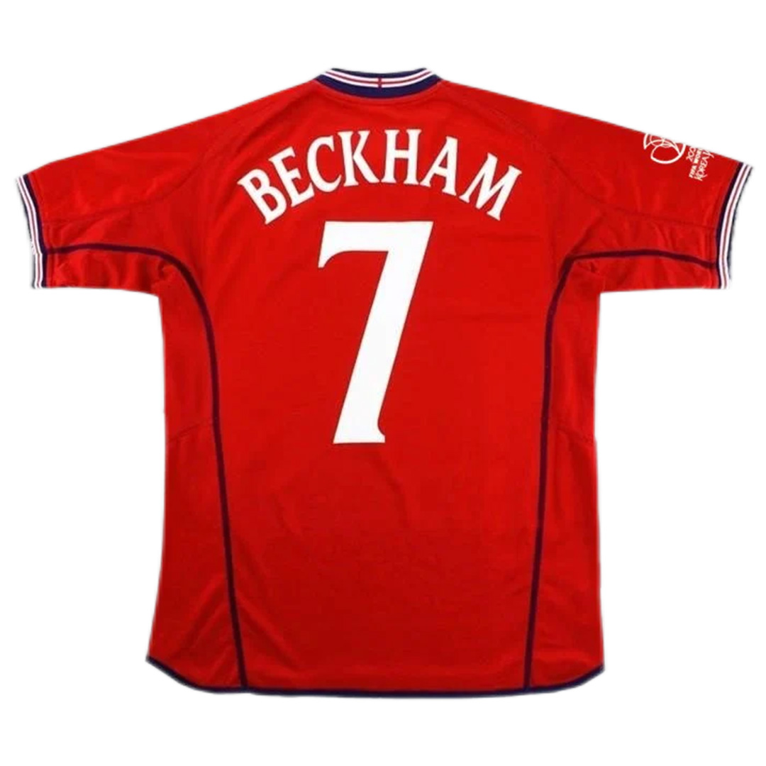 Retro England Shirt Away World Cup 2002 Beckham #7