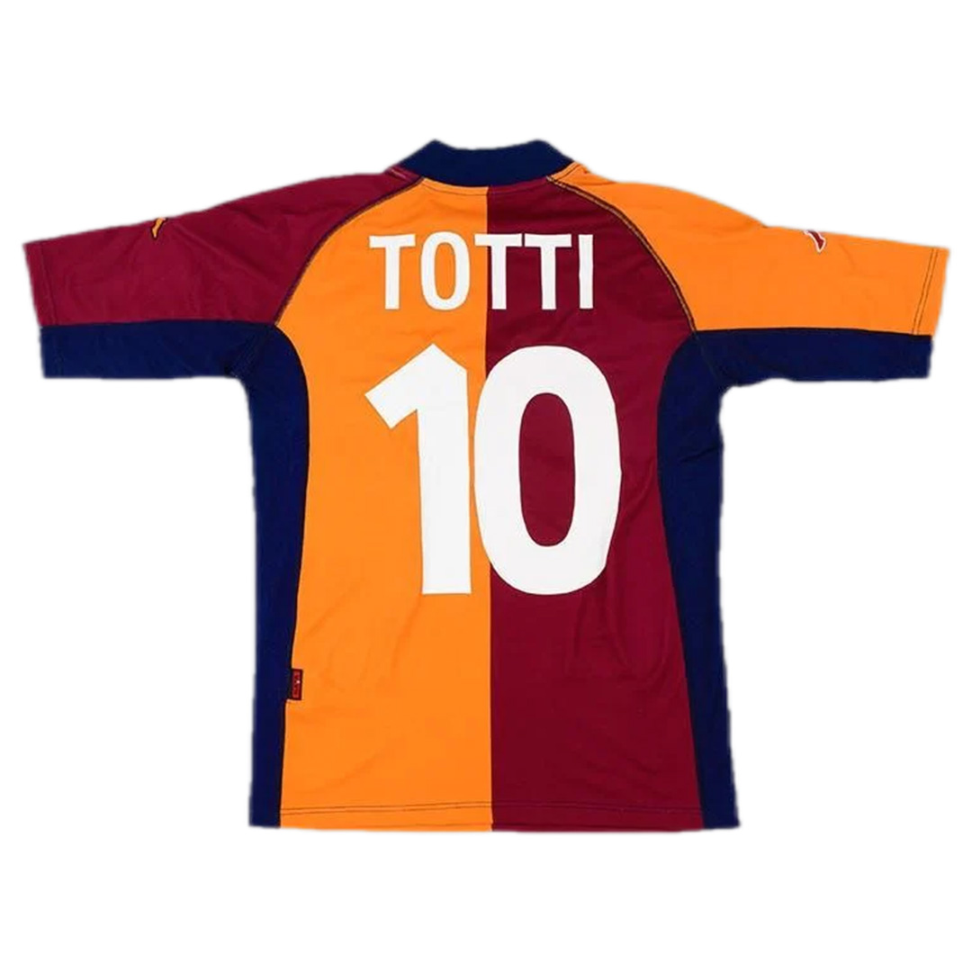 Retro Roma Champions League Home 2001/02 Soccer Jersey Men's Totti #10