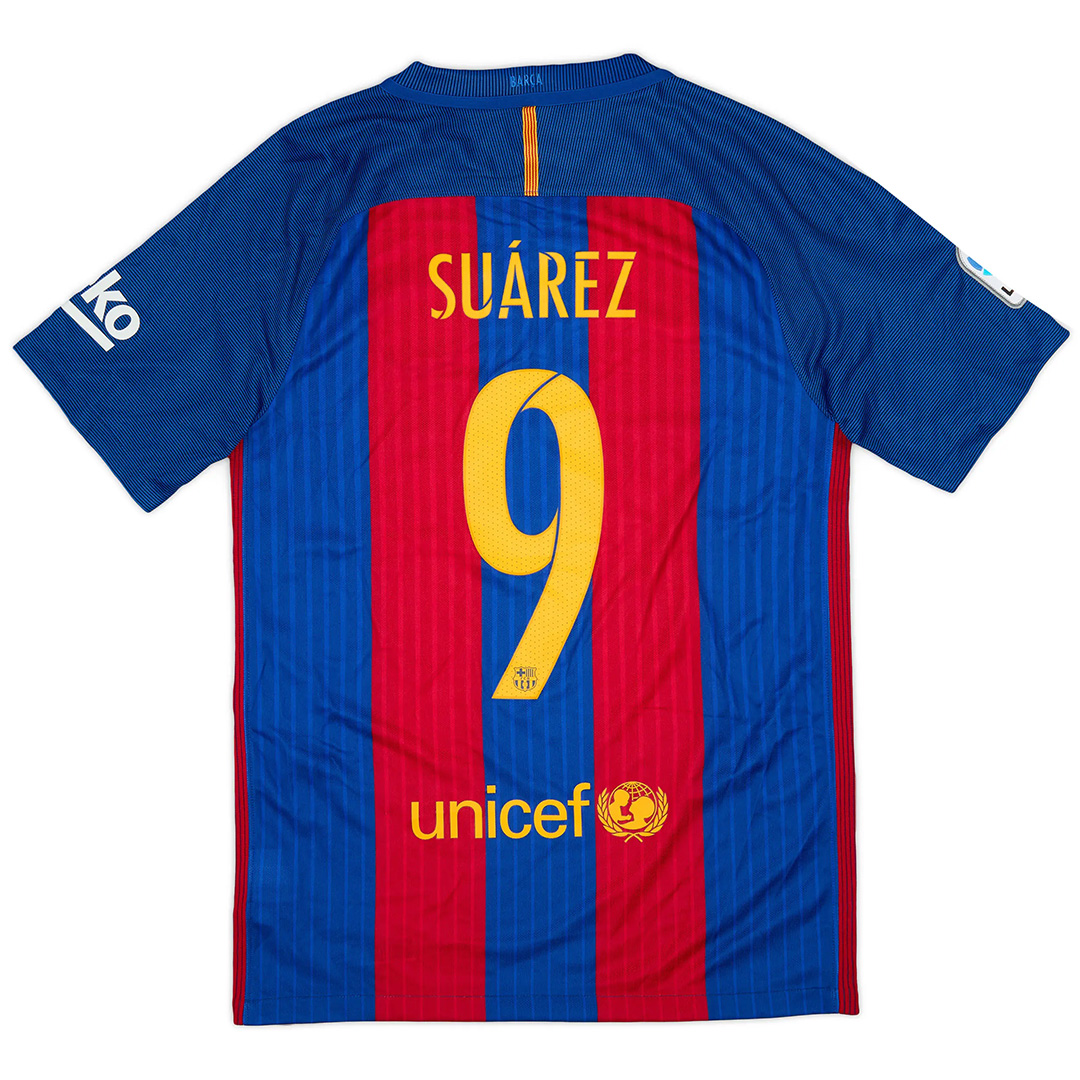 Retro Barcelona Shirt Home 2016/17 SUÁREZ #9