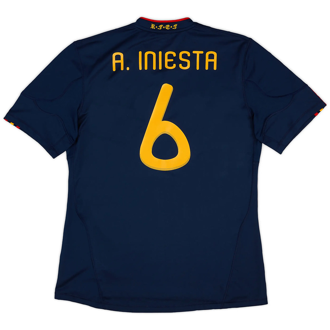 Retro Spain Shirt Away World Cup Final 2010 A. INIESTA #6