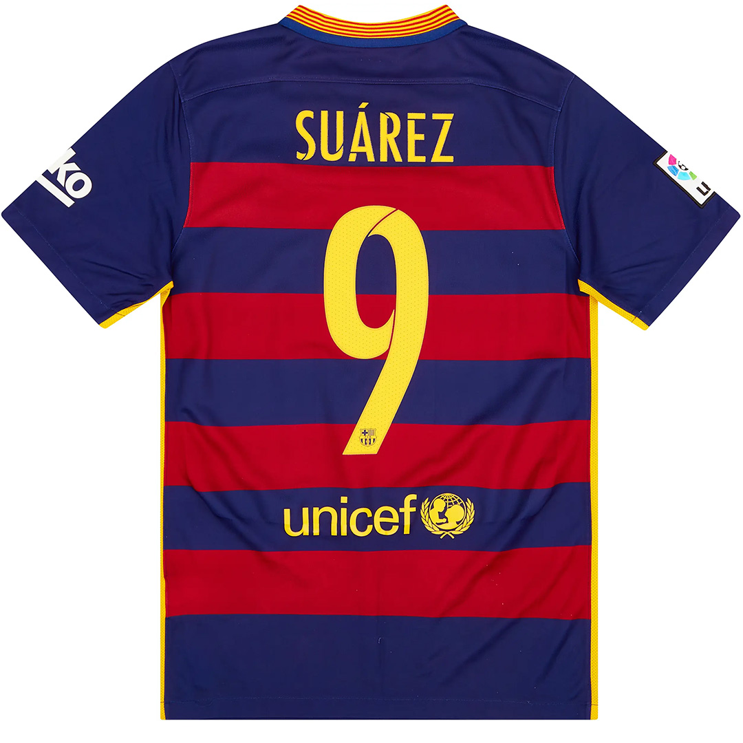 Retro Barcelona Shirt Home 2015/16 Suárez #9