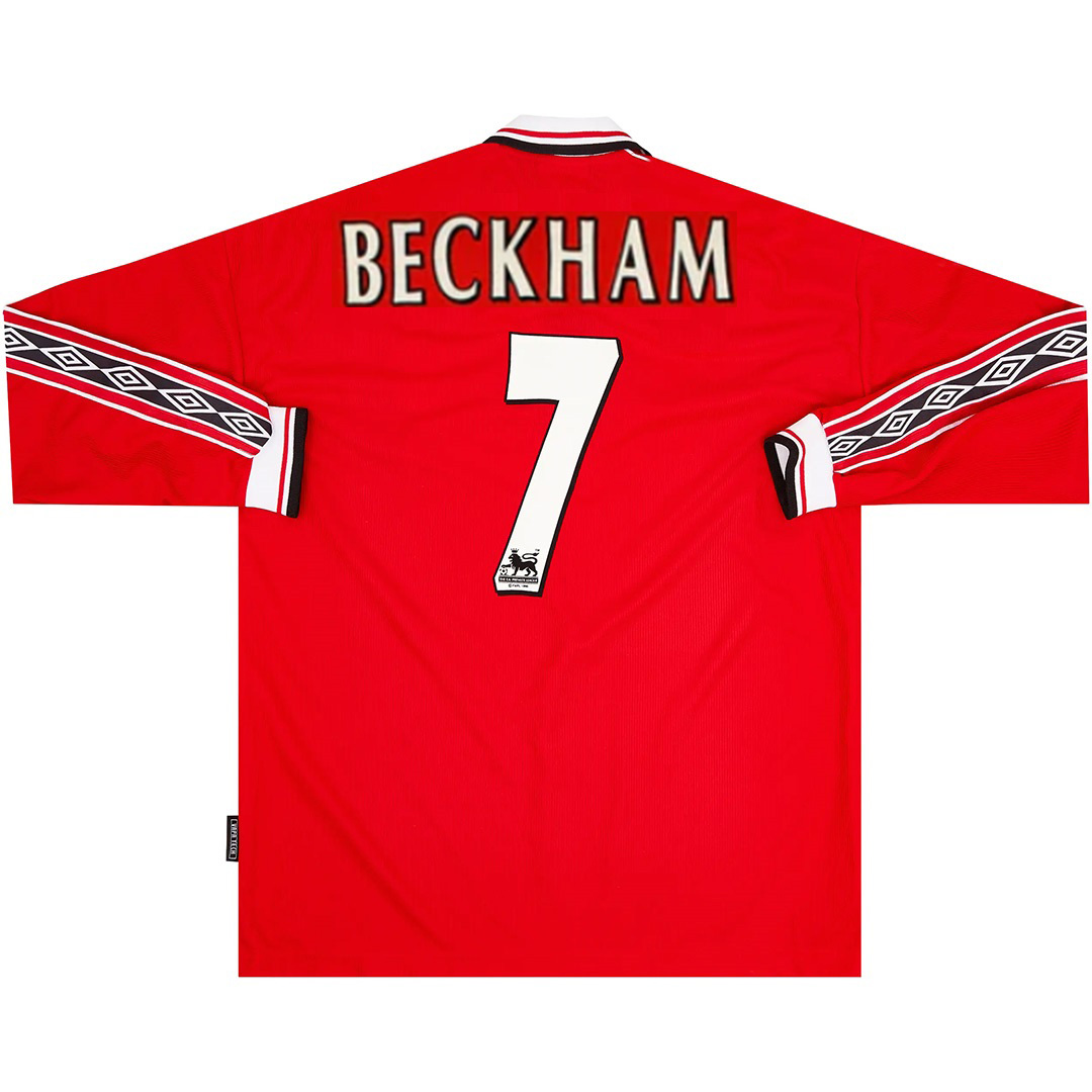 Retro Manchester United Home Sleeve Sleeve Shirt 1998/00 Beckham #7